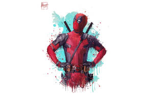 Deadpool Watercolour Illustration Wallpaper