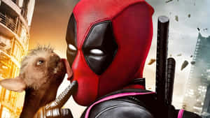 Deadpool With Dog Wallpaper