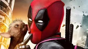 Deadpool With Dog Wallpaper