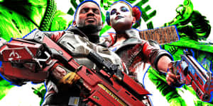Deadshot Harley Quinn Action Pose Wallpaper