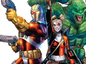 Deadshot_ Harley Quinn_ Comic Art Wallpaper