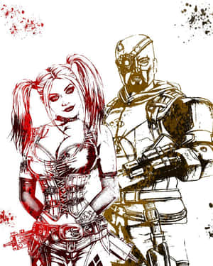 Deadshot Harley Quinn Comic Artwork Wallpaper