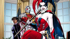 Deadshot Harley Quinn Comic Scene Wallpaper
