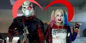 Deadshot Harley Quinn Love Hearts Wallpaper