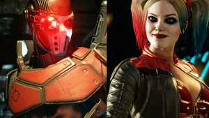 Deadshot Harley Quinn Split Image Wallpaper