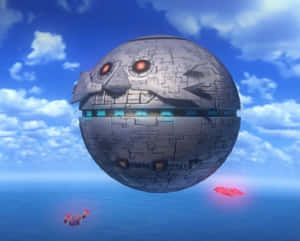 Death Egg Hovering Ominously Above The Earth Wallpaper