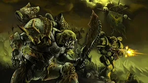 Death Guard Warriors Advancing Wallpaper