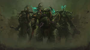 Death Guard Warriors Advancing Wallpaper