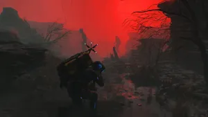 Death Stranding 2 Dark Red Landscape Wallpaper