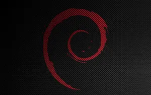 Debian Logo Redon Black Wallpaper