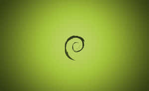 Debian Spiral Logoon Green Background Wallpaper