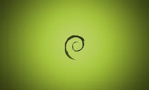 Debian Spiral Logoon Green Background Wallpaper