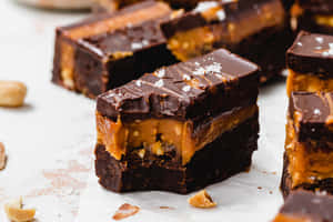 Decadent Caramel Brownie Delight Wallpaper