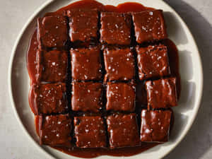 Decadent Caramel Brownie Delight Wallpaper