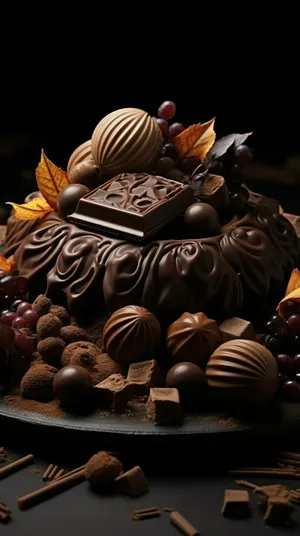 Decadent Chocolate Dessert Display Wallpaper
