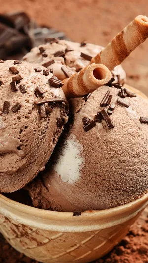 Decadent Chocolate Ice Cream Dessert Wallpaper