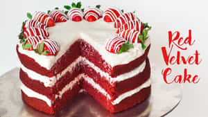 Decadent Red Velvet Cake With Cream Cheese Frosting Wallpaper