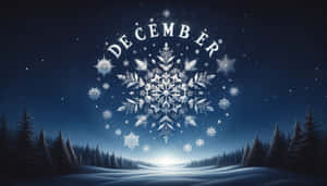 December Winter Night Snowflake Design Wallpaper