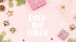 Deck The Halls Simple Aesthetic Cute Christmas Presents Wallpaper