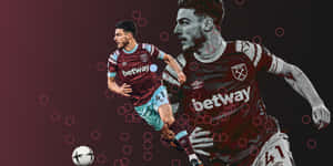 Declan Rice West Ham United Action Collage Wallpaper