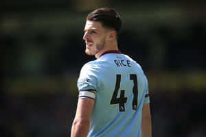 Declan Rice West Ham United Number41 Jersey Wallpaper