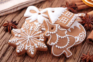 Decorative Christmas Gingerbread Cookies Wallpaper