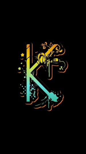Decorative Gradient K Alphabet Wallpaper