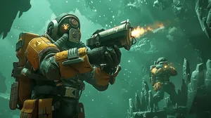 Deep Rock Galactic Dwarvesin Action Wallpaper