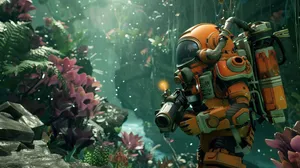 Deep Rock Galactic Explorerin Cave Wallpaper