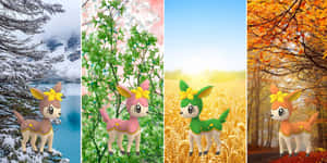 Deerling Seasonal Forms Illustration Wallpaper