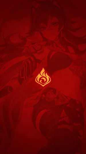 Dehya Red Silhouette Genshin Impact Wallpaper