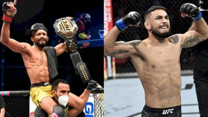 Deiveson Figueiredo And Alex Perez In Ufc Combat Wallpaper