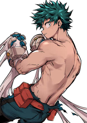 Deku_ Shirtless_ Hero_ Gear Wallpaper