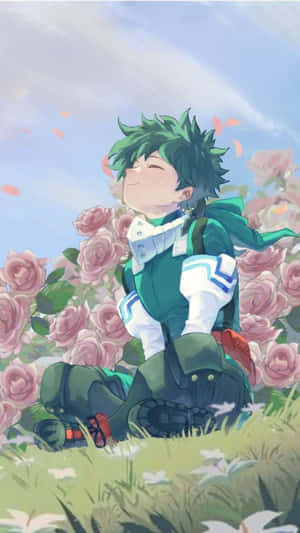 Deku Smilingin Rose Garden Wallpaper