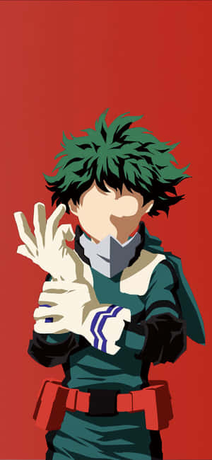 Deku Takes Flight In His Signature Green Costume Wallpaper