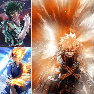 Deku X Todoroki X Bakugou Abilities Wallpaper