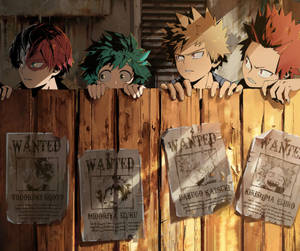 Deku X Todoroki X Bakugou Wanted Poster Wallpaper