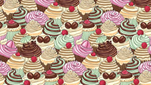 Delectable Cute Dessert Spread Wallpaper