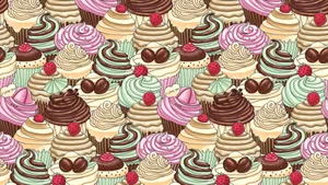 Delectable Cute Dessert Spread Wallpaper