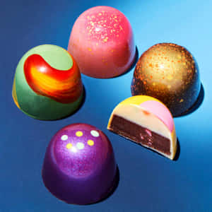 Delectable Japanese Sweets On A Tray Wallpaper