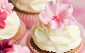 Delectable Pink Cupcakes On Display Wallpaper