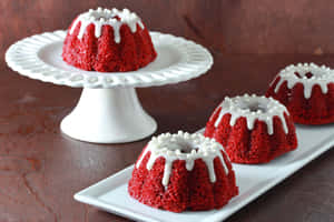 Delectable Red Velvet Cake With Cream Cheese Frosting Wallpaper