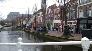 Delft Canal Street View Wallpaper