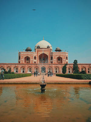 Delhi Humayun's Tomb Fountain Wallpaper