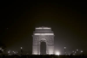 Delhi India Gate Grayscale Wallpaper