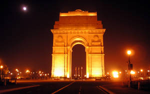 Delhi India Gate Night Wallpaper