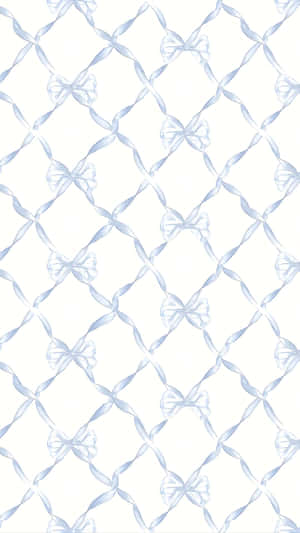 Delicate Blue Bow Pattern Wallpaper