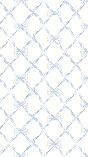 Delicate Blue Bow Pattern Wallpaper