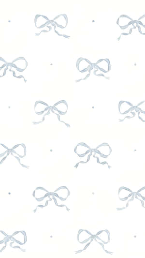 Delicate Blue Bow Pattern Wallpaper