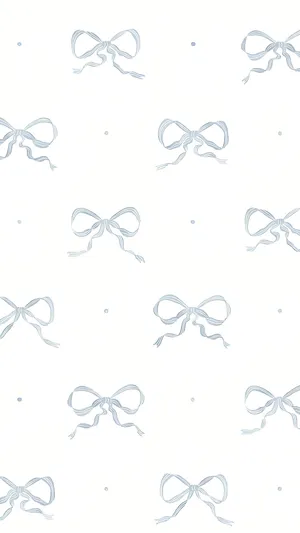 Delicate Blue Bow Pattern Wallpaper
